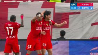 德比复仇！海港2-0申花 莱昂纳多李新翔联袂破门 积分反超
