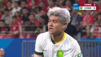 蓉城补时绝平国安2-2,张玉宁双响难阻四连平