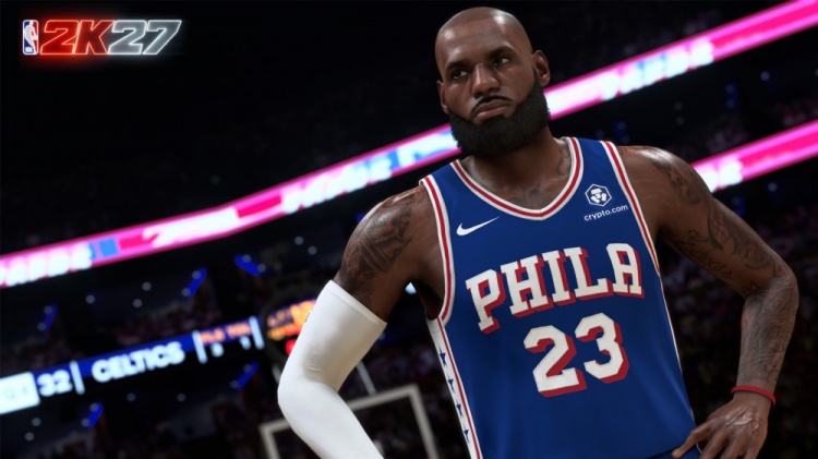 NBA 2K27官推晒詹姆斯76人版游戏形象:国王降临费城 NBA 2K27官推晒詹姆斯76人版游戏形象:国王降临费城