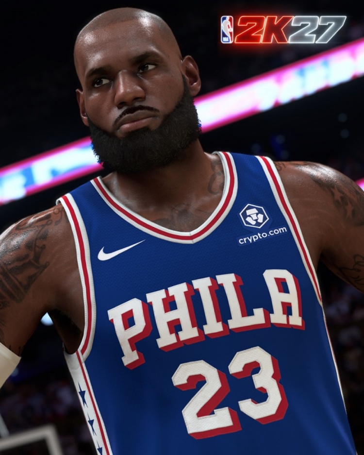 NBA 2K27官推晒詹姆斯76人版游戏形象:国王降临费城 NBA 2K27官推晒詹姆斯76人版游戏形象:国王降临费城
